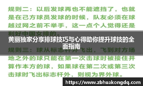 黄丽独家分享排球技巧与心得助你提升球技的全面指南
